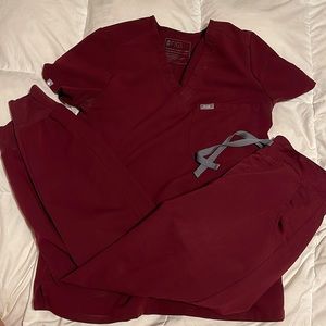 Figs burgundy scrubs